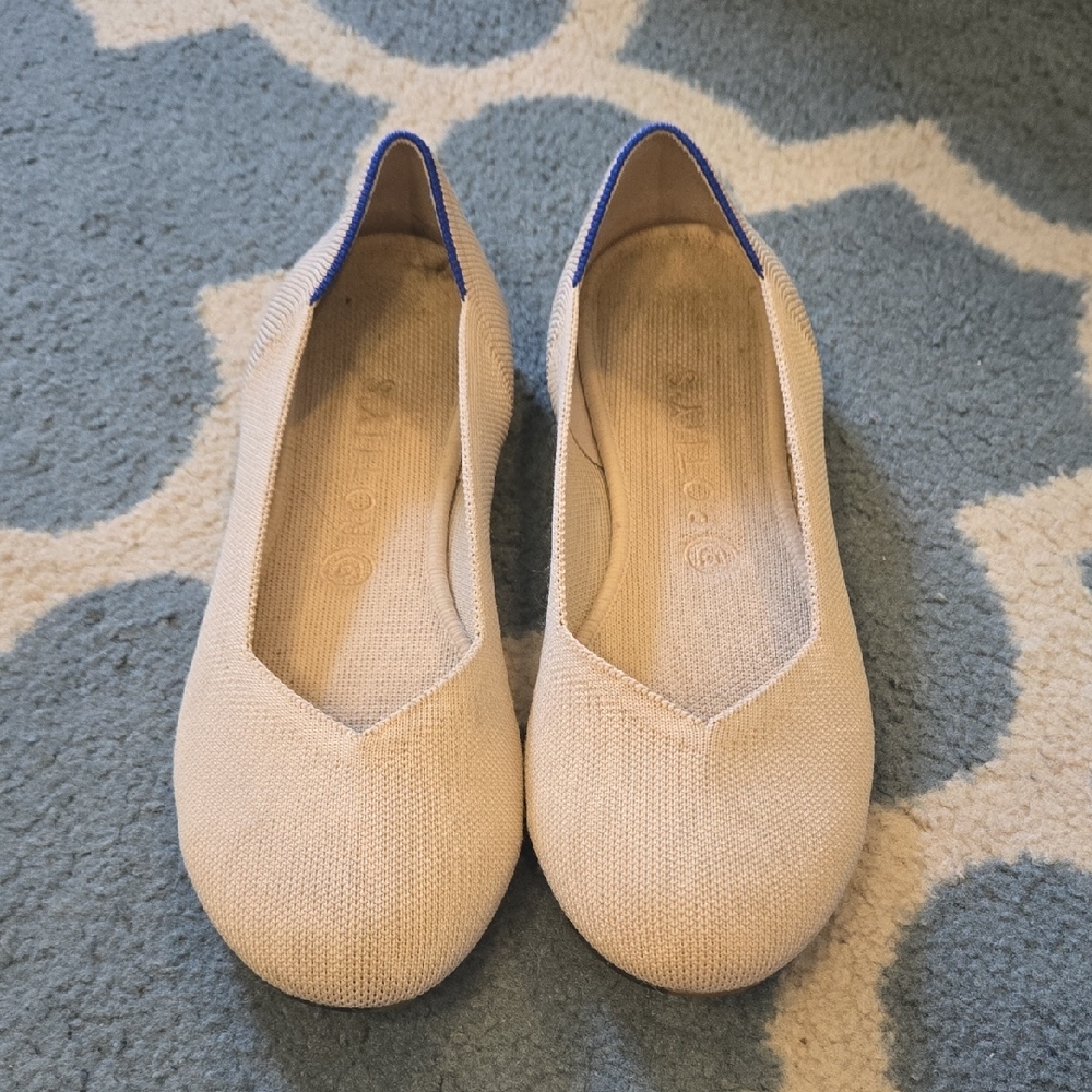 Rothy's Cream and Blue Women's Flats